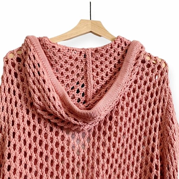 Misa Pink‎ Crochet Hoodie Sweater, Shamani Hoodie, Size  L, New with tag - Picture 8 of 12